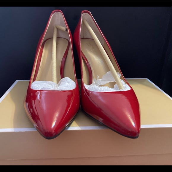 Michael Kors Flex Mid Pumps Patent Leather red sz8 - Picture 2 of 5